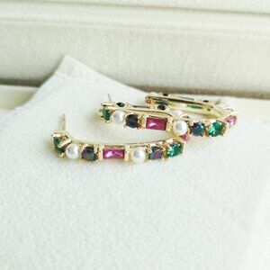 Kendra Scott Multi Mix Madelyn Hoop Earrings Gold